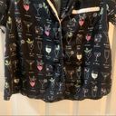 Kate Spade  Black Multicolor Cocktails Print Pajama Top XS Photo 5