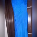 Scarlett  Blue Gown with jeweled neckline rutched back size 10 Photo 4