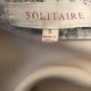 Solitaire  Spring Soft Suede Feel Belted Trench Coat Retro Print Sz. S Tan Navy Photo 8