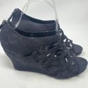 Eileen Fisher  Caged Lattice Wedge Sandals Black Photo 5