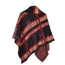 Chico's  Plaid Embellished Cowl Neck Poncho Photo 3