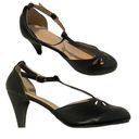 Chase and Chloe  Kimmy 11 teardrop T-Strap mid heel pumps Patent SHELF 7061 Photo 0