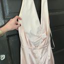 Vestique Pink Rose Detail Silk Halter Maxi Dress Photo 3