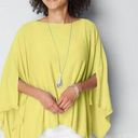 J.Jill NWT  Linen Blend Tasseled Poncho in Citron Size XL-3X Photo 0