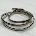 The Bar Vintage Buckle Silver Tone Coil Stretch Cinch Belt Size Small S Womens Photo 4