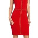 Carmen Marc Valvo  Studded Sleeveless Sheath Dress - Red - 8 Photo 2