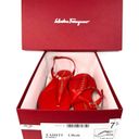 Salvatore Ferragamo  TAHITI CORAL LEATHER T-STRAP FLAT SANDALS SIZE 7.5 D Photo 1