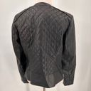 Cole Haan  Black Collarless Quilted Faux Leather Jacket Size Medium Photo 5