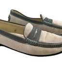 Tod's  canvas leather loafer penny oxford beige green size 9 Photo 0