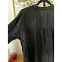 Eileen Fisher  Black Button-Down Plaid Textured Top Size XS Petite Photo 7