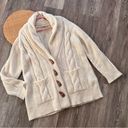 Faherty  winter frost cardigan cable knit baby alpaca cream chunky cozy Photo 2