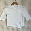 Helmut Lang NWT  White Asymmetric Rib-Knit Crop Top Photo 2