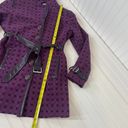 Krass&co NY &  Trench Coat Jacket Belted Classic Purple Geo Print Size Medium Photo 8