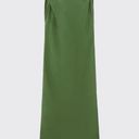 ZARA Linen Blended Ruched Dress Dark Sage Green Photo 3