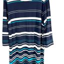 Crown & Ivy Crown Ivy Plus Size XL Dress Navy Blue Striped Long Sleeve Knee Length Shift 566 Photo 9