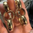 Gold Tone Interlocking Loop Dangle Statement Clip On Non Pierced Earrings Photo 0