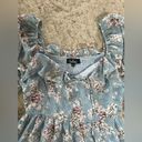 Lulus Love Potion Blue Floral Smocked Three-Quarter Sleeve Mini Dress Large Photo 3