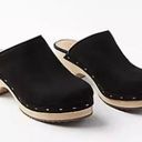 Loft  New Leather Wooden Heel Clogs Black Womens Size 9 Photo 0