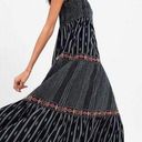 ZARA Bead and Embroidered Strappy Tiered Midi Dress Black Size S Photo 1