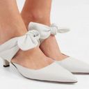 The Row  White Leather Coco Bow Kitten Heel Mules sz 40 Photo 2