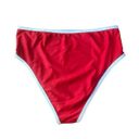 Free People Its Now Cool Waisted Duo Bikini Briefs Stretch Nylon Red White Contrast Size 8 Photo 8