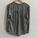 Popsugar  NWT Striped Long Sleeve Button Down Shirt Classic Black and White Top Photo 3