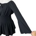 Majorelle  Kalani Mini Dress in Black Off The Shoulder A Line Smocked Revolve XS Photo 7