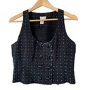 Vintage Y2K Navy Quiltted Boho Granny Grunge Button Up Vest Medium (8) Academia Photo 0