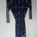 Renee C . Paisley Knee Length Celene Knit Dress Navy Blue XS extra-small Photo 1