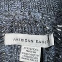 American Eagle Blue Patchwork Pattern Knit Sweater Photo 2