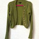 BCBGMAXAZRIA Green Cable Knit Cardigan Sweater 2000s Y2K Style Size Large Photo 0