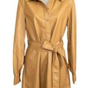 Wilfred  Aritzia Caroline Shirt Dress Iced Latte Belted Faux Leather Womens Small Photo 0