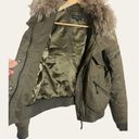 Generation Love  Georgina Asiatic Raccoon Bomber Jacket in Olive Green Sz S Photo 2