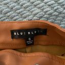 Blue Blush Brown Leather Skort Photo 2