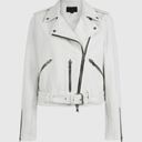 ALLSAINTS NWT  Balfern Denim Biker Jacket Size 8 US Stone White Photo 10