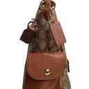 Coach  Pennie C1523 Signature Shoulder Crossbody Bag Purse Handbag Khaki/Redwood Photo 4