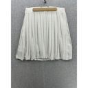 EXPRESS  Women's Pull On Skirt Solid White Size XL Lined Pleated Circle Scalloped Photo 1