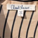 Cloud Chaser  Striped Tie Front Top Beige Black L Photo 1