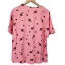 Something Navy  Womens L Short Sleeve Floral Blouse Mauve Pink V-Neck Viscose Photo 2