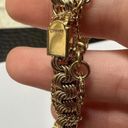 Monet Women’s Vintage Signed  Gold Tone Safety Chain Bracelet 7 3/4 Inch Photo 6