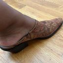 J.Jill Vintage  Brown Paisley Print Stacked Low Heel Suede Western Mules Size 7M Photo 7