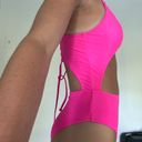 One Piece Neon Pink  Cut Out Swimsuit Photo 6