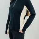 DKNY y2k  active fitted two tone quarter zip pullover sweater black ivory size XL Photo 0