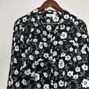 Calvin Klein  Women’s Floral Button Up Shirt Black Long Sleeve Business Casual M Photo 1