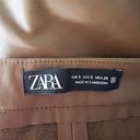 ZARA  Faux Vegan Leather Mid Rise Straight Leg Casual Chocolate Brown Pants S Photo 1