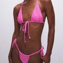 Good American NWT  Sparkle Tiny Ties Bikini in Hawaiian Pink Size 5 & 7 Photo 1