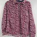 Tommy Hilfiger Floral printed Top 1/2-zip Red White Blue Tab Sleeve size medium Photo 0