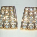 Swavorski Swarovski Signature Vintage Gold Tone CZ Rhinestone Crystal Pierced Earrings Photo 0