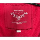 Sonoma  Red Button Up Hoodie With Knit Hood Photo 1