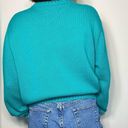 CHAPS  Vintage Teal Oversized Knit Sweater Pullover Photo 5